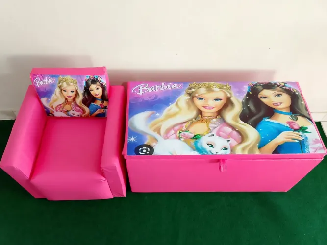 <br>? Kit Infantil Barbie Baú Organizador + Poltrona | Entregamos