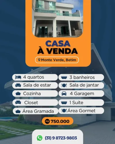 CASA VENDA BAIRRO MONTE VERDE BETIM