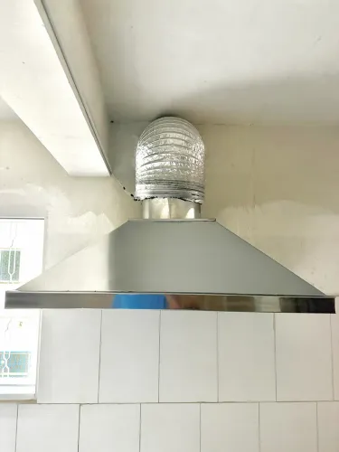Coifa inox com exaustor para cozinha industrial