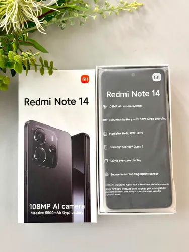 Xiaomi Redmi Note 14 - 256GB | 8GB RAM | 108MP Cor Preto Fosco