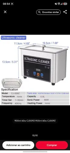 Cuba ultrassônica inox 60w