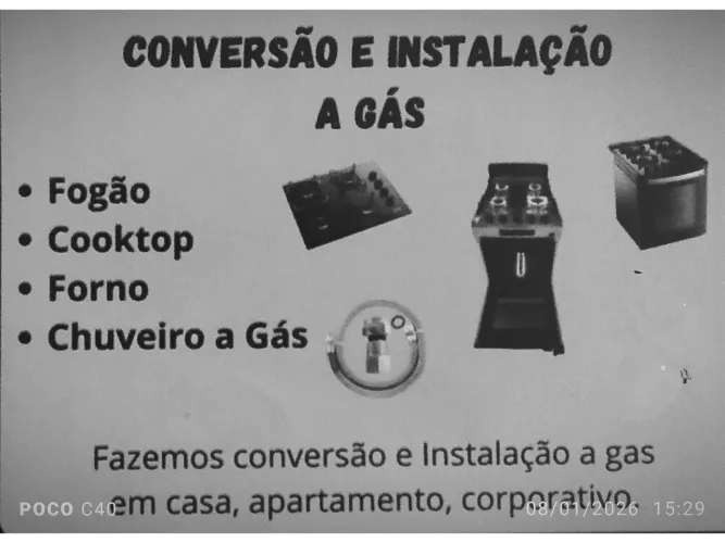 Instalação e conversão de gás GLP e encanado.