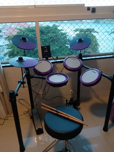 BATERIA ELETRONICA WALDMAN MESH PRIME CONPLETA, PEDAL DE BUMBO FISICO, OPORTUNIDADE!!!