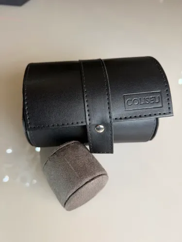 Bolsa Porta relógio Travel Bag couro joalheria coliseu nova