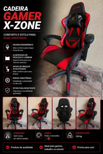 CADEIRA GAMER X-ZONE - MUITO CONFORTÁVEL