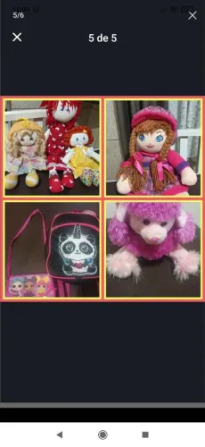 Lote de boneca de pano e bolsinhas 