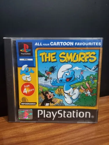 JOGO THE SMURFS PS1 CIB EUR OIRIGINAL COMPLETO