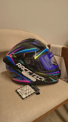 Capacete Race Tech Hit Spark Preto/Colorido (NOVO - Sem Uso)