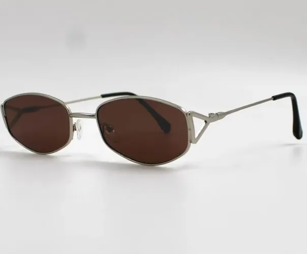 Óculos de sol Premium prata e marrom
