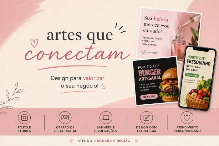 Artes para Instagram, WhatsApp e divulgação do seu comércio.