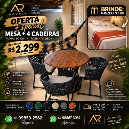 Mesa em corda náutica