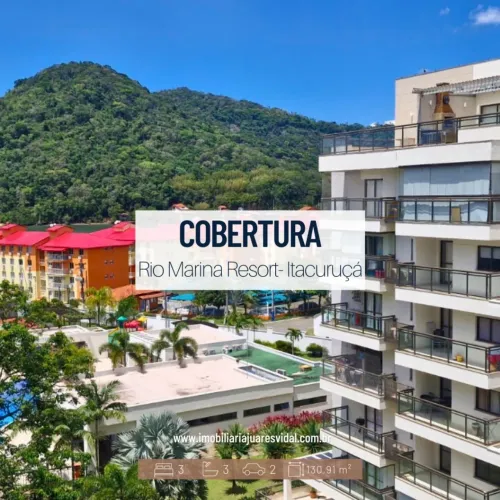 Cobertura com vista para o mar e montanha em Itacuruçá