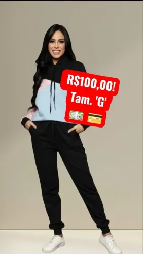 CONJUNTO MOLETOM FEMININO TAMANHO 'G'. ÚLTIMA PEÇA!