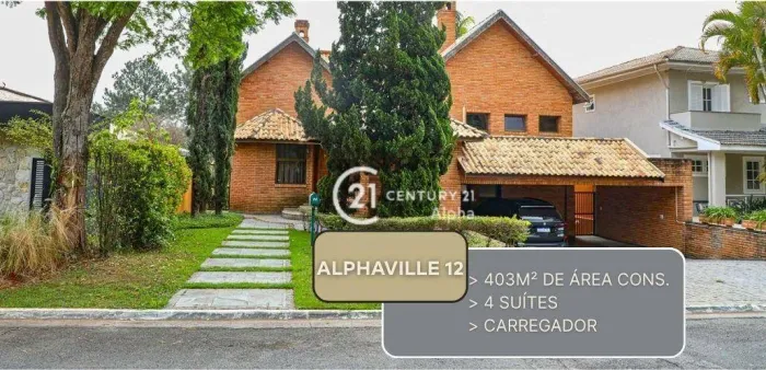 Casa com 4 dormitórios à venda, 403 m² por R$ 3.500.000,00 - Residencial Doze (Alphaville)