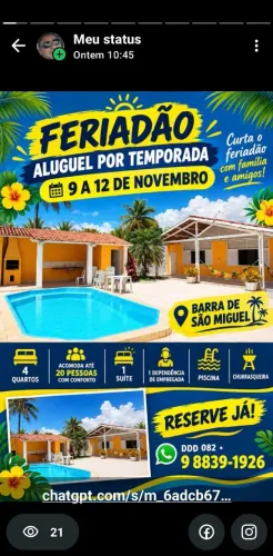Pacote feriadão 3.000 PACOTE DE Réveillon 12.000 da Barra de São Miguel Maceió Alagoas