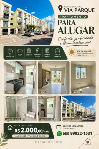 APARTAMENTO SEMI MOBILIADO PARA ALUGAR | RESIDENCIAL VIA PARQUE