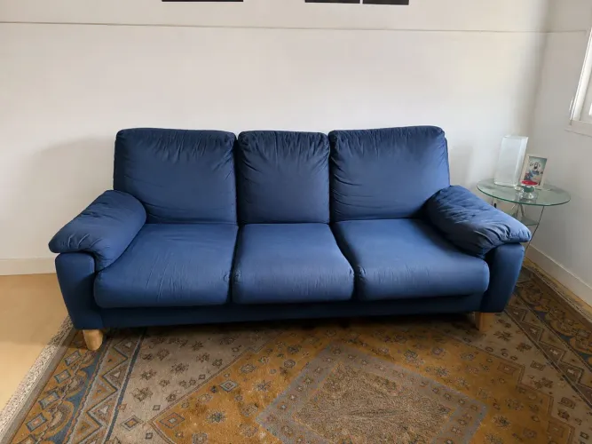 Sofá azul 3 lugares - super confortável!
