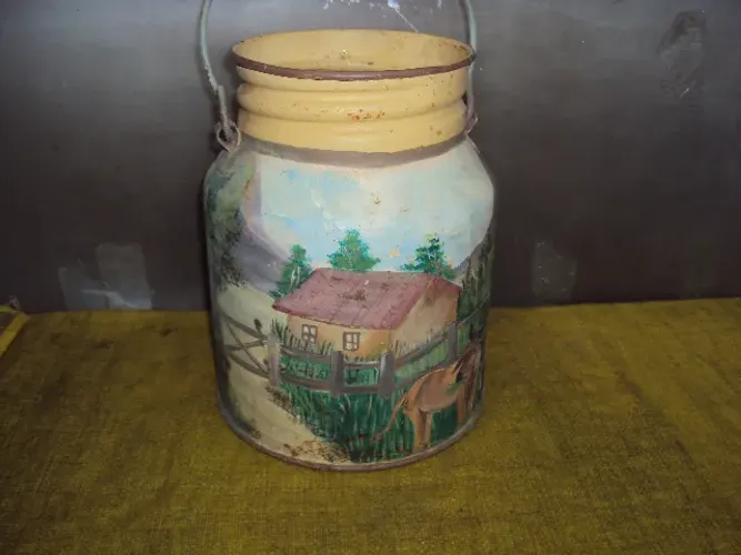 latao leite grande 10 litro uso ;decoraçao sem tampa ,metal .