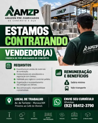 Vaga para vendedor