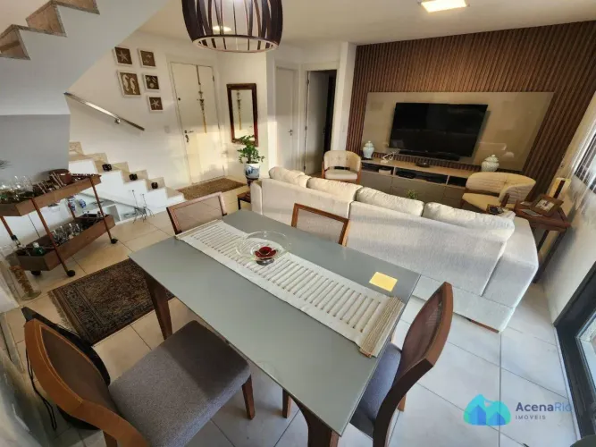 Recreio - Pontal Oceânico - Cobertura Duplex decorada, com 3 quartos (2 suítes) e 2 vagas