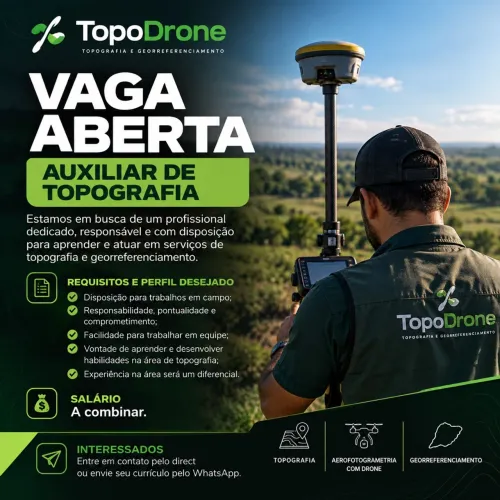 Vaga para auxiliar de topografia