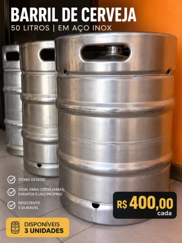 BARRIL DE INOX PARA CERVEJA 50 LITROS