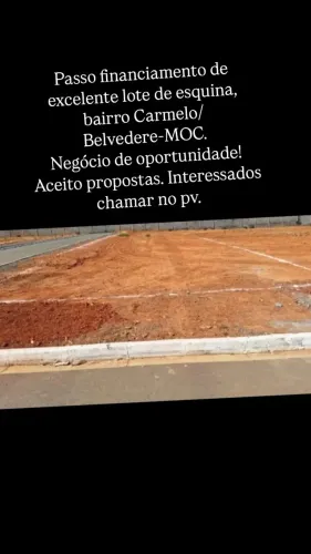 Passo financiamento próprio de excelente terreno de esquina.