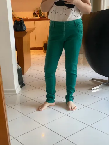 Calça skinny animale verde 42