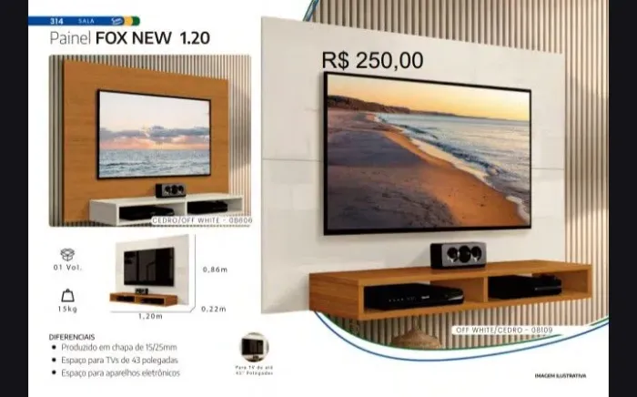 Painel e rack na promoção