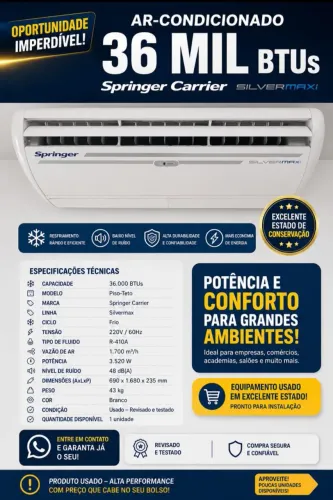 Carrier piso teto 36.000 btus