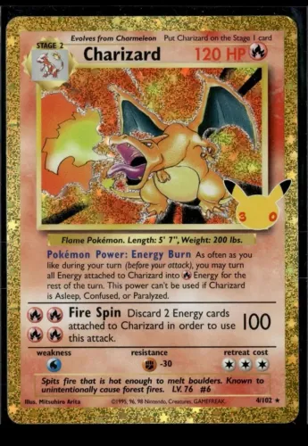 Carta Pokémon Charizard 30 Anos INGLÊS NM