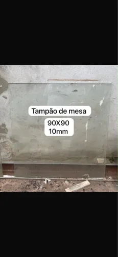 Tampo de mesa vidro 10mm 90X90