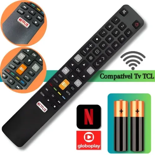 Controle Remoto TV TCL Smart LE-7811 Botão Netflix Globoplay + Pilhas - L32S4900 49P2US
