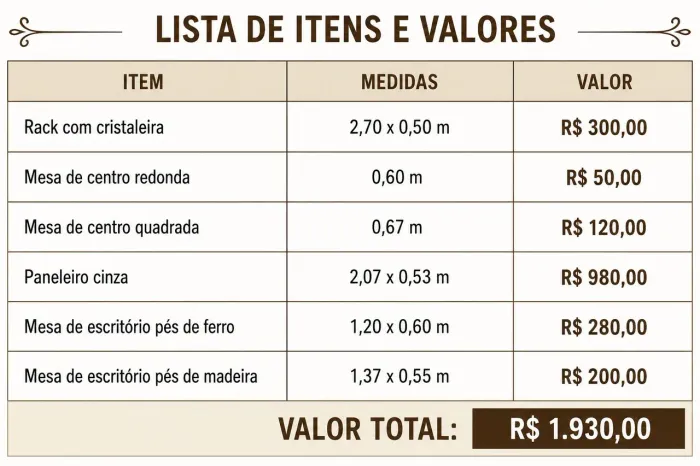 Vendo móveis