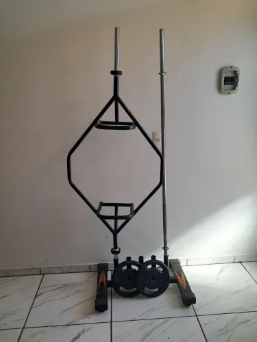 Kit Profissional Academia Innovare - Suporte/Barra Hex/ Barra Sup/ 2 Anilhas 10 kg Embor