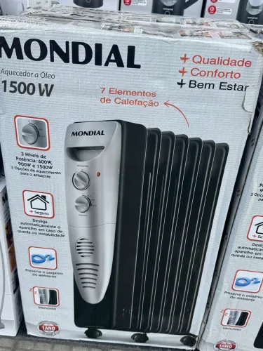 Aquecedor a óleo na caixa