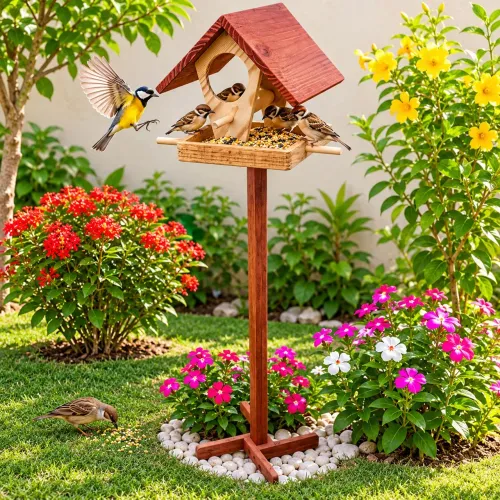 Comedouro pássaros jardim