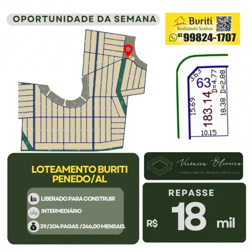 Repasso lote de esquina BURITI PENEDO