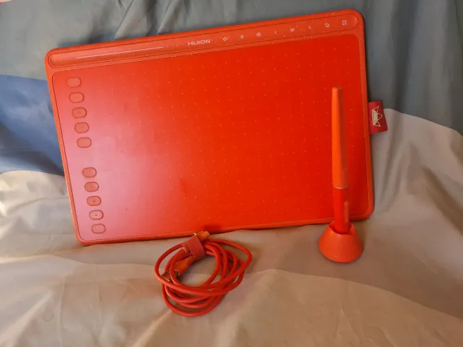 Mesa digitalizadora tablet de desenho Huion hs611 rosa/coral