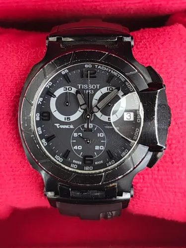 Relógio Tissot T-Race Chrono Black Dial T048.417 Quartz Masculino Genuino