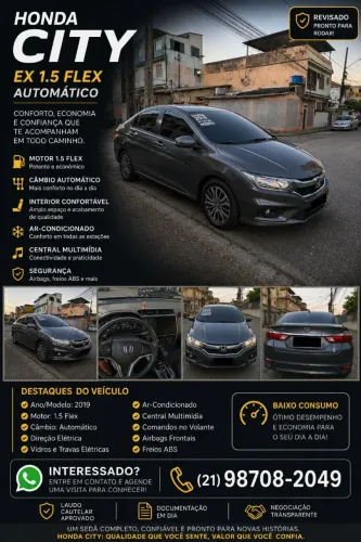 Honda City Sedan LX 1.5 Flex 16V 4P Aut. 2019