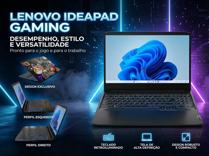Notebook Gamer Ryzen 7 7800h 16gb gtx1650 4gb rodando tudo