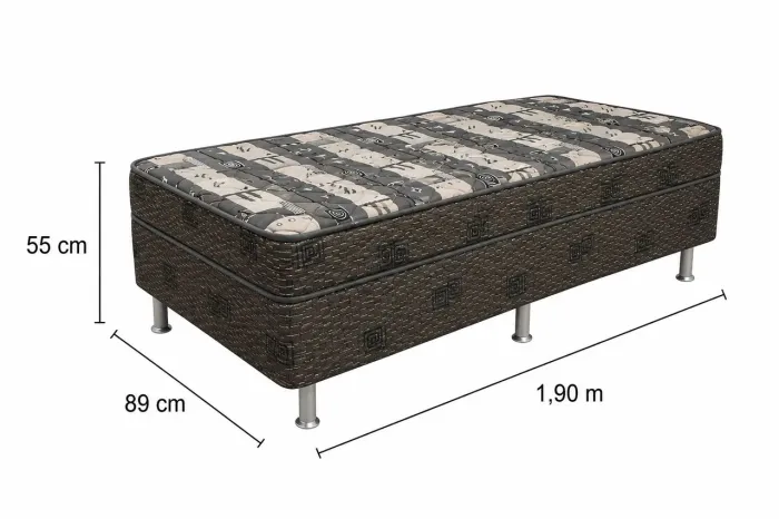 Cama Box de Solteiro em Bom Estado - Colchão Firme