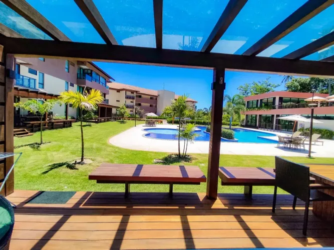 Exclusivo Apartamento 2Qrts Térreo em Condomínio Beira-mar em Carneiros