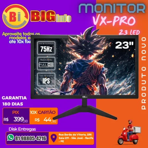 Monitor Gamer 23 Polegadas LED VGA+HDMI VX230X VXPRO Tela de Computador Gamer