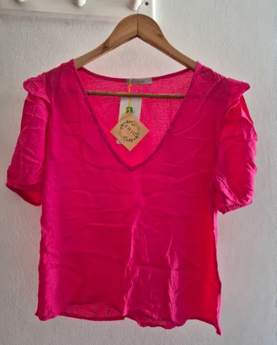 Blusa rosa em viscose nova!