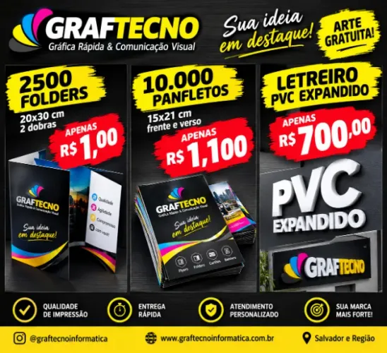 2500 folders 20x30 cm 2 dobras/10,000 panfletos frente e verso/Letreiro pvc expandido