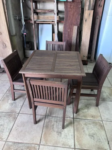 Conjunto mesa externa para jardim 