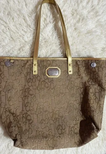 Bolsa Victor Hugo lona e couro original