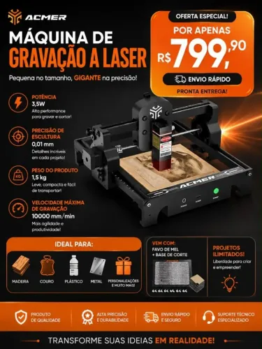 Máquina de gravação a laser